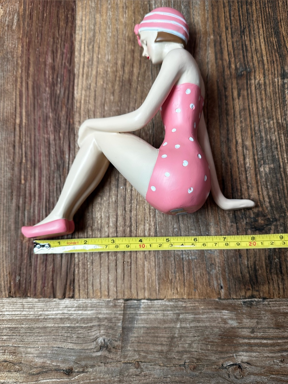 Pink Polka Dot Bathing Beauty Figurine - Picture 9 of 9